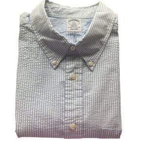 Brooks Brothers Blue and White Casual Button Down Shirt
